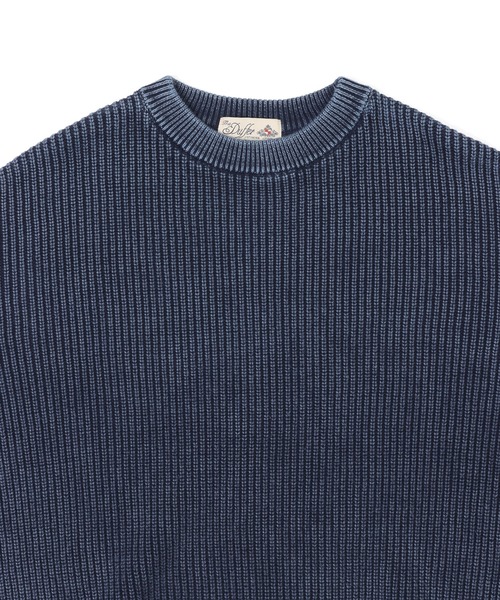 The DUFFER of ST.GEORGE（ザダファーオブセントジョージ）の「GARMENT-DYE FADE COLOR KNIT：ガーメントダイ フェードカラー ニット / 畦編み / コットンニット / セーター / 硫化染め（ニット/セーター・メンズ・ライトグレー/ブラック/カーキ/ネイビー・X-LARGE/MEDIUM/SMALL/LARGE）」の10枚目の写真