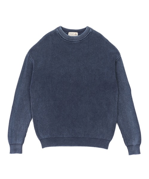 The DUFFER of ST.GEORGE（ザダファーオブセントジョージ）の「GARMENT-DYE FADE COLOR KNIT：ガーメントダイ フェードカラー ニット / 畦編み / コットンニット / セーター / 硫化染め（ニット/セーター・メンズ・ライトグレー/ブラック/カーキ/ネイビー・X-LARGE/MEDIUM/SMALL/LARGE）」の6枚目の写真