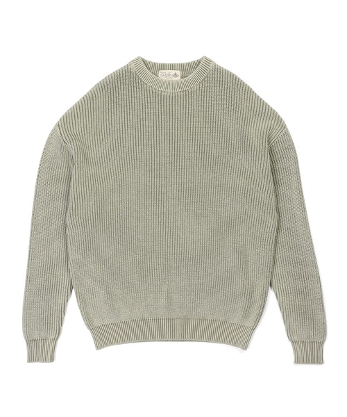 The DUFFER of ST.GEORGE（ザダファーオブセントジョージ）の「GARMENT-DYE FADE COLOR KNIT：ガーメントダイ フェードカラー ニット / 畦編み / コットンニット / セーター / 硫化染め（ニット/セーター・メンズ・ライトグレー/ブラック/カーキ/ネイビー・X-LARGE/MEDIUM/SMALL/LARGE）」の5枚目の写真