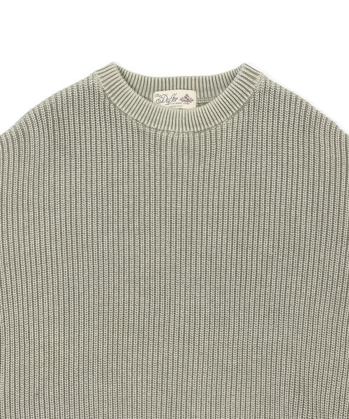 The DUFFER of ST.GEORGE（ザダファーオブセントジョージ）の「GARMENT-DYE FADE COLOR KNIT：ガーメントダイ フェードカラー ニット / 畦編み / コットンニット / セーター / 硫化染め（ニット/セーター・メンズ・ライトグレー/ブラック/カーキ/ネイビー・X-LARGE/MEDIUM/SMALL/LARGE）」の9枚目の写真