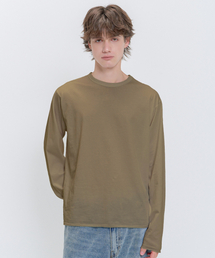 レイヤードインナークロップカット長袖Tシャツ[グレー]
