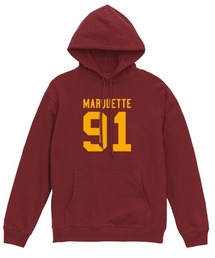 Ol' Basics（オール・ベーシックス） プルパーカー スウェット MARQUETTE ロゴ ナンバリング プリント 裏毛 トップス レディース ユニセックス