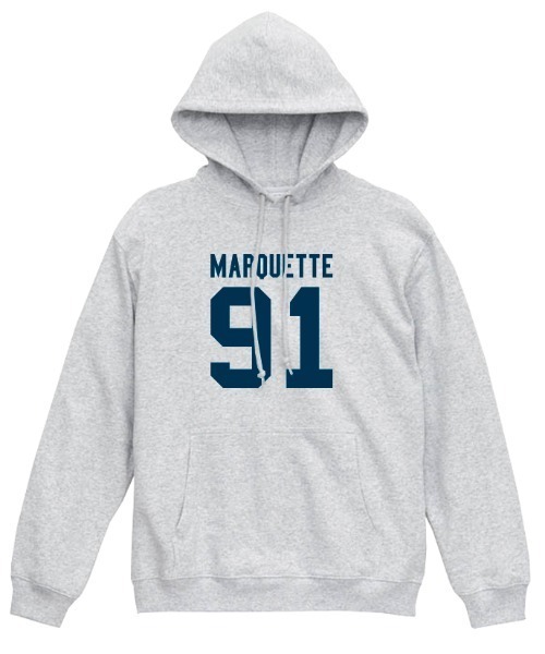 Ol' Basics(オールベーシックス)の「Ol' Basics(オール・ベーシックス) プルパーカー スウェット MARQUETTE ロゴ ナンバリング プリント 裏毛 トップス レディース ユニセックス(パーカー・レディース・インディゴブルー/モスグリーン/アッシュ/バーガンディー・S)」の1枚目の写真