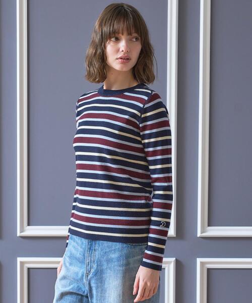 DRESSTERIOR(ドレステリア)の「ストレッチ フルニードルボーダーニット(ニット/セーター・レディース・ネイビー系2/ブラック系2・34/36/38)」の5枚目の写真