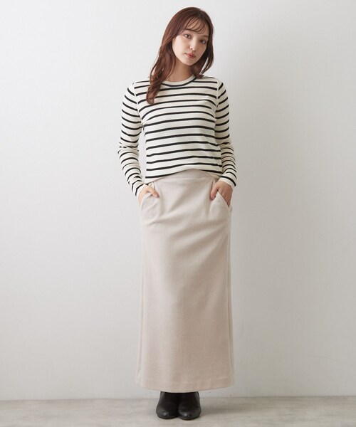 DRESSTERIOR(ドレステリア)の「ストレッチ フルニードルボーダーニット(ニット/セーター・レディース・ネイビー系2/ブラック系2・34/36/38)」の11枚目の写真