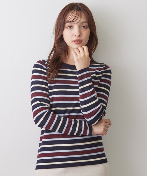 DRESSTERIOR(ドレステリア)の「ストレッチ フルニードルボーダーニット(ニット/セーター・レディース・ネイビー系2/ブラック系2・34/36/38)」の14枚目の写真