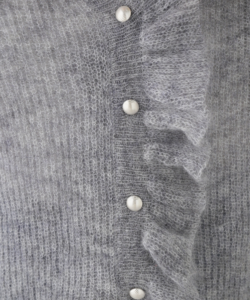 IENA(イエナ)の「《一部店舗限定》モヘヤミックス フリルカーディガン(ニット/セーター・レディース・グレー/ピンク・FREE)」の8枚目の写真