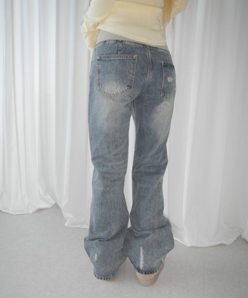 THEAIRTOWN(ジエアタウン)の「D135 stun cargo denim(デニムパンツ・レディース・ブルー・LARGE/MEDIUM)」の3枚目の写真