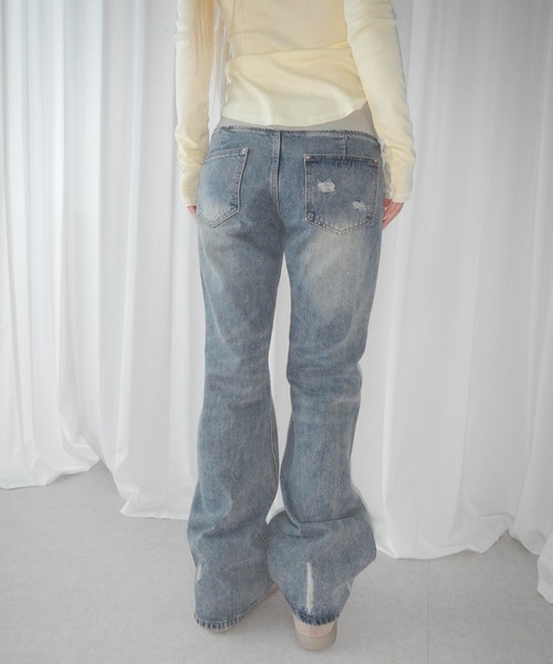 THEAIRTOWN(ジエアタウン)の「D135 stun cargo denim(デニムパンツ・レディース・ブルー・LARGE/MEDIUM)」の4枚目の写真