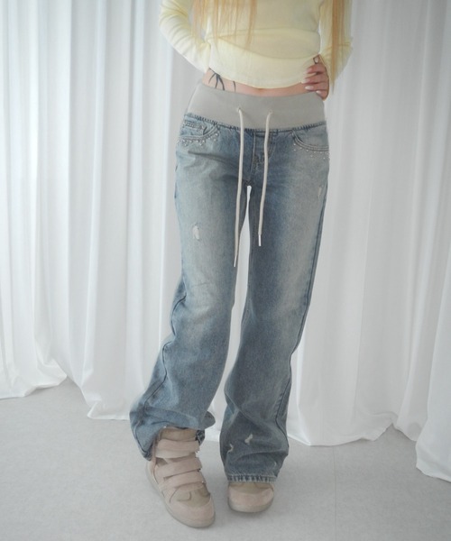 THEAIRTOWN(ジエアタウン)の「D135 stun cargo denim(デニムパンツ・レディース・ブルー・LARGE/MEDIUM)」の5枚目の写真