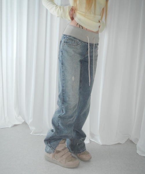 THEAIRTOWN(ジエアタウン)の「D135 stun cargo denim(デニムパンツ・レディース・ブルー・LARGE/MEDIUM)」の2枚目の写真