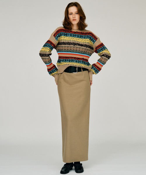 PRANK PROJECT(プランクプロジェクト)の「【2026Winter Pre-Order】フェアアイルニット / Fair Isle Knit(ニット/セーター・レディース・ベージュ/ネイビー・FREE)」の3枚目の写真