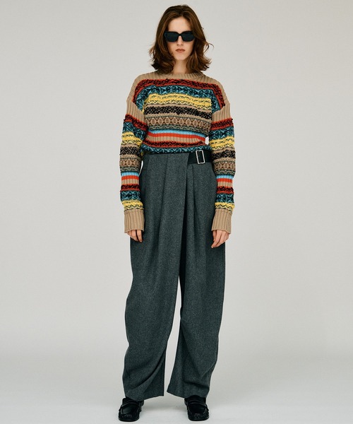 PRANK PROJECT(プランクプロジェクト)の「【2026Winter Pre-Order】フェアアイルニット / Fair Isle Knit(ニット/セーター・レディース・ベージュ/ネイビー・FREE)」の5枚目の写真