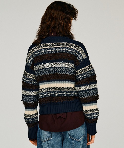 PRANK PROJECT(プランクプロジェクト)の「【2026Winter Pre-Order】フェアアイルニット / Fair Isle Knit(ニット/セーター・レディース・ベージュ/ネイビー・FREE)」の9枚目の写真