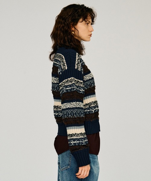 PRANK PROJECT(プランクプロジェクト)の「【2026Winter Pre-Order】フェアアイルニット / Fair Isle Knit(ニット/セーター・レディース・ベージュ/ネイビー・FREE)」の10枚目の写真
