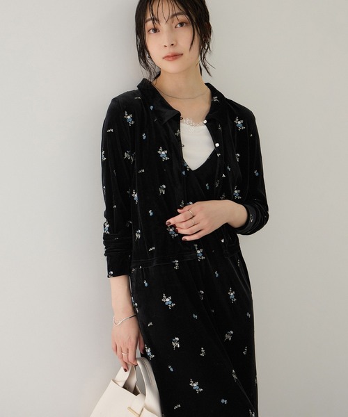 VIS(ビス)の「前後2WAYカラー刺繍ベロアキャミワンピース(ワンピース・レディース・ブラック系その他/ブラウン系その他2・FREE)」の22枚目の写真