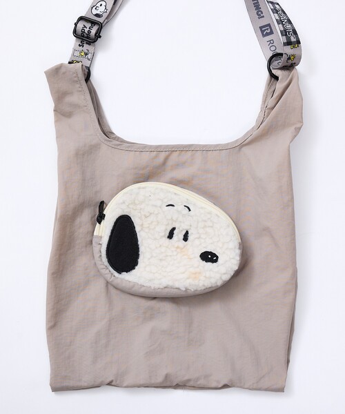 PEANUTS(ピーナッツ)の「【ROOTOTE / ルートート】RS mid Peanuts-1O / ルーショッパー 折りたたみ マチ広 ナイロン スヌーピー(ショルダーバッグ・メンズ・ブラック/カーキ/ブルー/グレイッシュベージュ・フリー)」の2枚目の写真