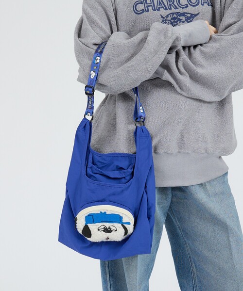 PEANUTS(ピーナッツ)の「【ROOTOTE / ルートート】RS mid Peanuts-1O / ルーショッパー 折りたたみ マチ広 ナイロン スヌーピー(ショルダーバッグ・メンズ・ブラック/カーキ/ブルー/グレイッシュベージュ・フリー)」の4枚目の写真