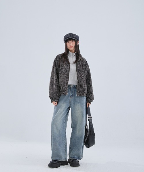 QUEEN SHOP（クイーンショップ）の「ハーフジップ微起毛ショートスウェット（スウェット・レディース・ホワイト/ダークグレー/グレー・FREE）」の12枚目の写真