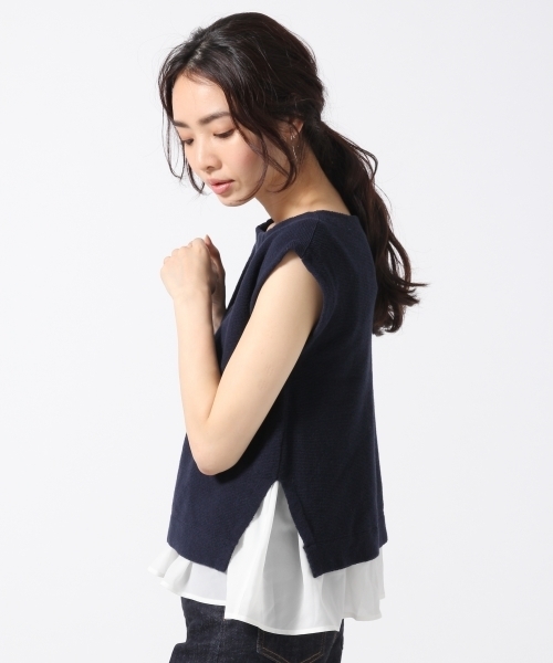 A part by（アパートバイ）の「12GCガーターボートネック2セット 722942 （ニット/セーター・レディース・ホワイト/ネイビー/グレー・FREE）」の10枚目の写真