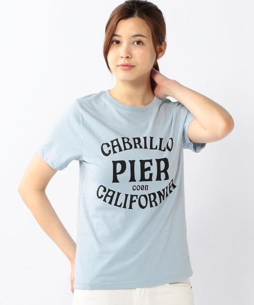 coen(コーエン)の「サーフプリントTシャツ(Tシャツ/カットソー・レディース・オフホワイト/イエロー/ライトブルー/ネイビー・LARGE/MEDIUM)」の2枚目の写真