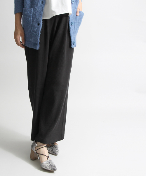 WEGO(ウィゴー)の「WEGO/リブワイドパンツ(その他パンツ・レディース・杢グレー/ブラック/ベージュ/オレンジ/ピンク/ブラウン・FREE)」の2枚目の写真