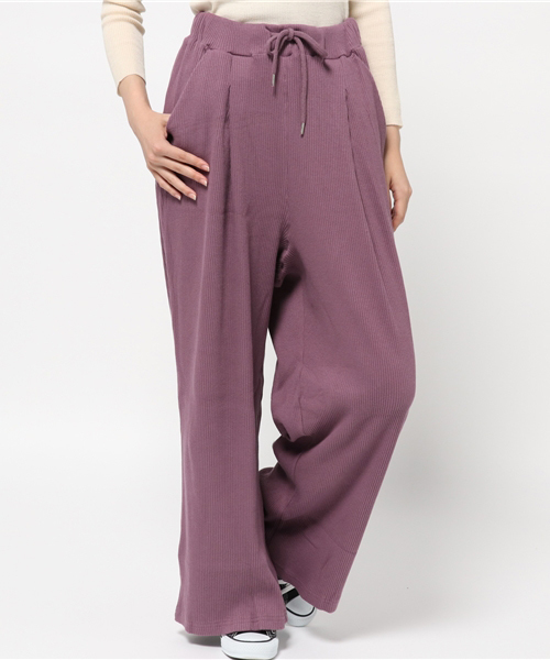 WEGO(ウィゴー)の「WEGO/リブワイドパンツ(その他パンツ・レディース・杢グレー/ブラック/ベージュ/オレンジ/ピンク/ブラウン・FREE)」の12枚目の写真