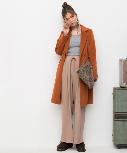 WEGO(ウィゴー)の「WEGO/リブワイドパンツ(その他パンツ・レディース・杢グレー/ブラック/ベージュ/オレンジ/ピンク/ブラウン・FREE)」の21枚目の写真