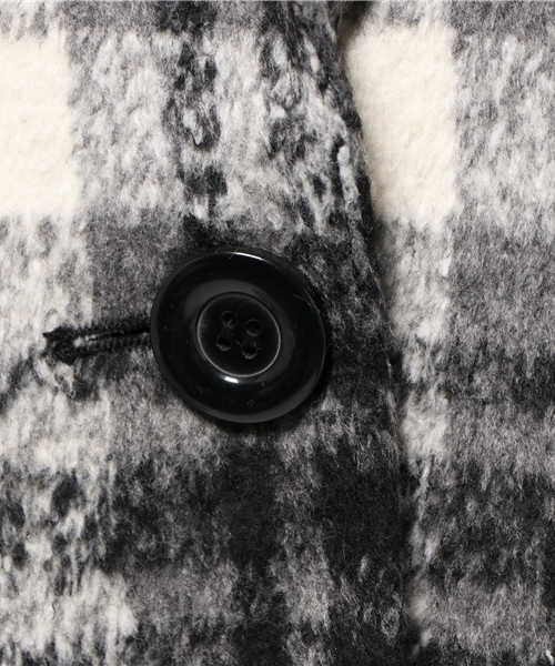 VENCEEXCHANGE（ヴァンスエクスチェンジ）の「シャギーチェックチェスターコート               （チェスターコート・レディース・ホワイト・LARGE/MEDIUM）」の9枚目の写真