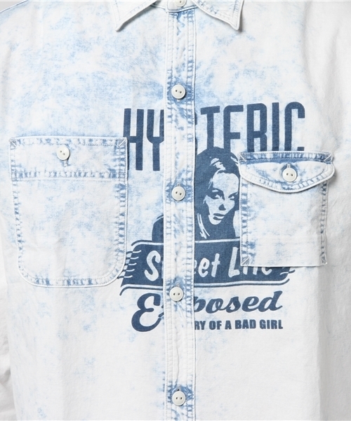 HYSTERIC GLAMOUR（ヒステリックグラマー）の「SWEET LIFE pt 長袖ワークSH（シャツ/ブラウス・メンズ・インディゴブルー・SMALL/MEDIUM/LARGE）」の3枚目の写真
