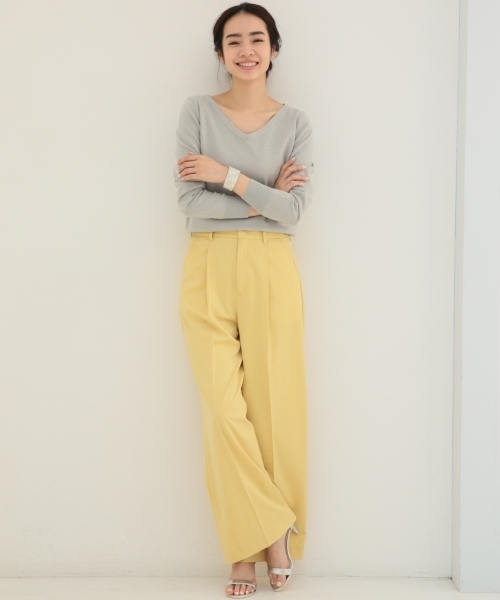 A part by（アパートバイ）の「【WEB限定カラー】12GAcCo VネックPO 744573 （ニット/セーター・レディース・グレー/ブルー/コーラルピンク/レッド/ベージュ/オレンジ/ブラック/クリアグリーン/ホワイト/ピンク・LARGE/MEDIUM）」の15枚目の写真