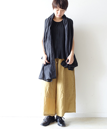 ichi | i c h i キュプラ/コットン/リネン パンツ(その他パンツ)