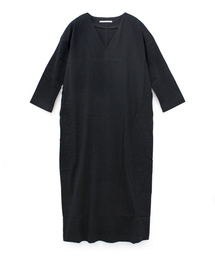 M0654 Vネックロングカットワンピ