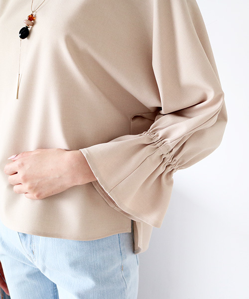 N.（N. Natural Beauty Basic）（エヌエヌナチュラルビューティーベーシック）の「リネコリラックスシリーズブラウス（シャツ/ブラウス・レディース・ホワイト/ブルー/ベージュ/ネイビー・MEDIUM）」の8枚目の写真