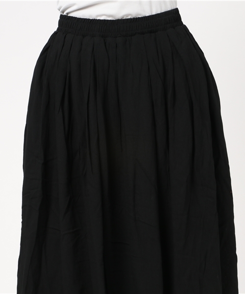 DOUBLE NAME（ダブルネーム）の「楊柳エアリーロングスカート（スカート・レディース・ブラック/レッド/オフホワイト・FREE）」の7枚目の写真