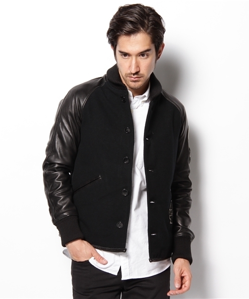 激レア　ヒステリックグラマー　オールレザー スタジャン　本革レザー　ワッペン HYSTERIC GLAMOUR（ヒステリックグラマー） ロッカーズワッペン付