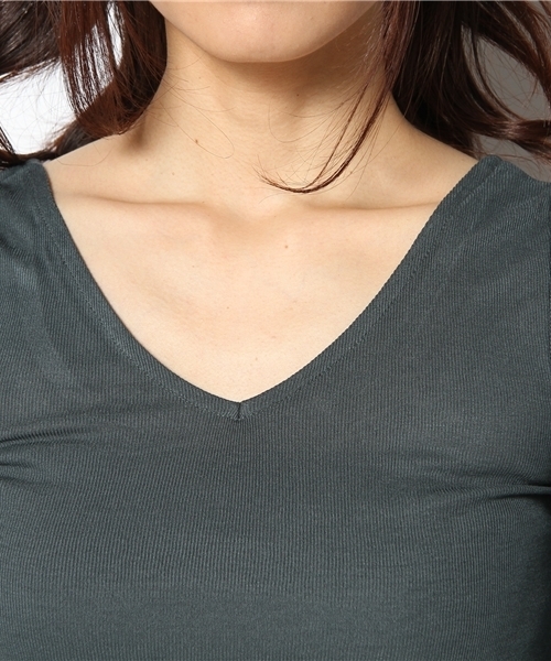 NANO universe(ナノユニバース)の「レーヨンフライスU/V/N Tee(Tシャツ/カットソー・レディース・ライトグレー/ピンク/グリーン/チャコールグレー/ブラック・FREE)」の8枚目の写真