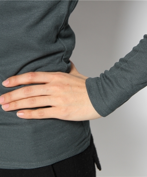 NANO universe(ナノユニバース)の「レーヨンフライスU/V/N Tee(Tシャツ/カットソー・レディース・ライトグレー/ピンク/グリーン/チャコールグレー/ブラック・FREE)」の9枚目の写真