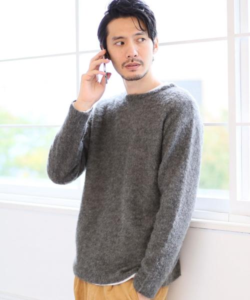 coen（コーエン）の「【セット商品】ブークレレイヤードクルーネックニット(ニット×サーマル)（ニット/セーター・メンズ・ダークグレー/グレー/ブラック/ネイビー・LARGE/SMALL/X-LARGE/MEDIUM）」の4枚目の写真