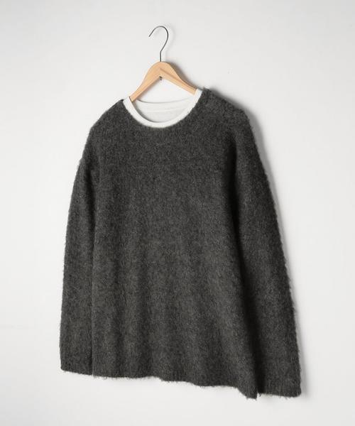 coen（コーエン）の「【セット商品】ブークレレイヤードクルーネックニット(ニット×サーマル)（ニット/セーター・メンズ・ダークグレー/グレー/ブラック/ネイビー・LARGE/SMALL/X-LARGE/MEDIUM）」の21枚目の写真