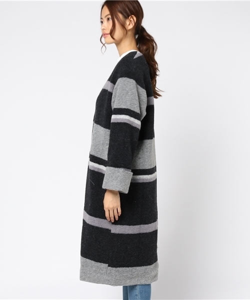 LBC（エルビーシー）の「配色スライバーコート                  （その他アウター・レディース・チャコールグレー/ライトグレー・MEDIUM）」の10枚目の写真