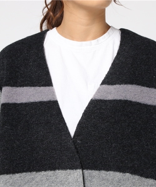 LBC（エルビーシー）の「配色スライバーコート                  （その他アウター・レディース・チャコールグレー/ライトグレー・MEDIUM）」の7枚目の写真