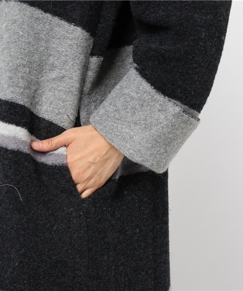 LBC（エルビーシー）の「配色スライバーコート                  （その他アウター・レディース・チャコールグレー/ライトグレー・MEDIUM）」の6枚目の写真