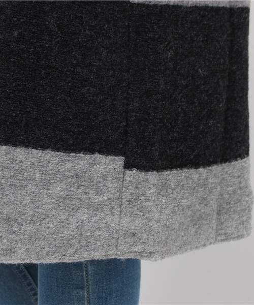 LBC（エルビーシー）の「配色スライバーコート                  （その他アウター・レディース・チャコールグレー/ライトグレー・MEDIUM）」の9枚目の写真