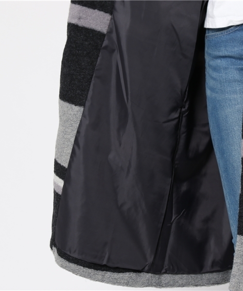 LBC（エルビーシー）の「配色スライバーコート                  （その他アウター・レディース・チャコールグレー/ライトグレー・MEDIUM）」の3枚目の写真