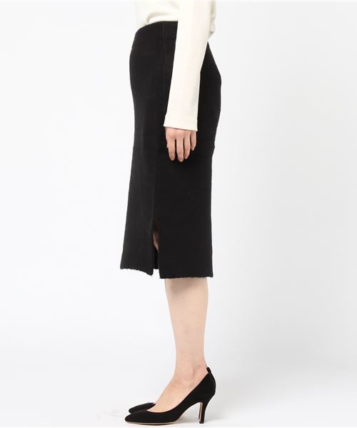 KOBE LETTUCE（コウベレタス）の「もちもちの伸縮素材★すっきりシルエでレディライクに！[もっちり]タイトニットスカート/レディース/ボトムス[M1855]神戸レタス（スカート・レディース・ブラック/グレー/オフホワイト/サックスブルー/ピンク/キャメル・FREE）」の8枚目の写真