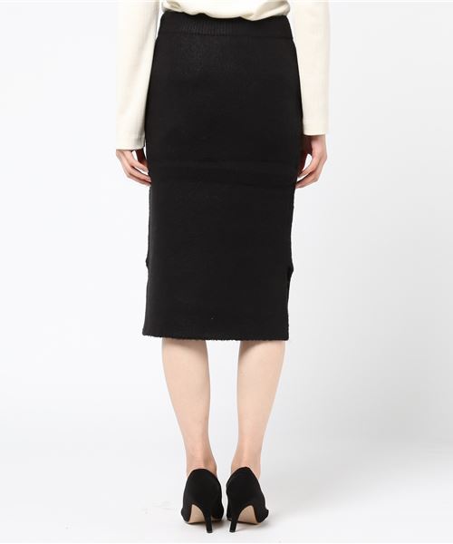 KOBE LETTUCE（コウベレタス）の「もちもちの伸縮素材★すっきりシルエでレディライクに！[もっちり]タイトニットスカート/レディース/ボトムス[M1855]神戸レタス（スカート・レディース・ブラック/グレー/オフホワイト/サックスブルー/ピンク/キャメル・FREE）」の9枚目の写真