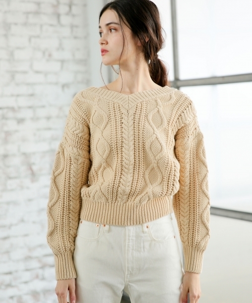 A part by(アパートバイ)の「【WEB限定アイテム】3GCoNyケーブル2WAY 784132(ニット/セーター・レディース・ホワイト/ベージュ/ネイビー/ライトピンク・FREE)」の15枚目の写真