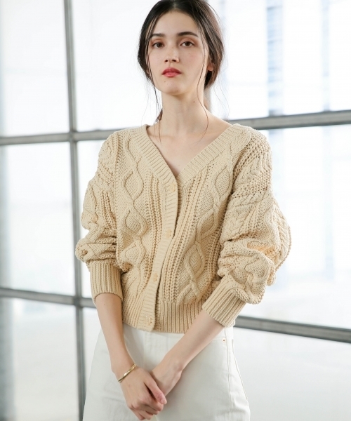 A part by(アパートバイ)の「【WEB限定アイテム】3GCoNyケーブル2WAY 784132(ニット/セーター・レディース・ホワイト/ベージュ/ネイビー/ライトピンク・FREE)」の18枚目の写真