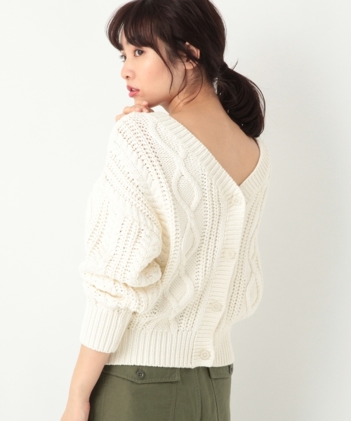 A part by(アパートバイ)の「【WEB限定アイテム】3GCoNyケーブル2WAY 784132(ニット/セーター・レディース・ホワイト/ベージュ/ネイビー/ライトピンク・FREE)」の14枚目の写真